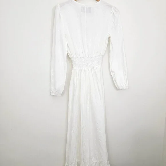 Reformation Chantal Linen Maxi Dress in White Medium